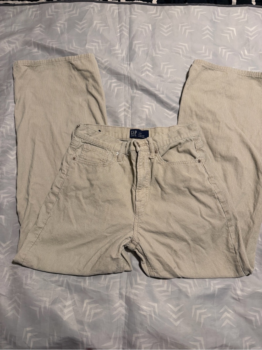 GAP Women's Wide Leg Corduroy Pants in Light Beige